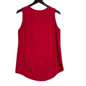 Chico’s Classic Layer Jade Tank Top Red Curved Hem - 0 Small